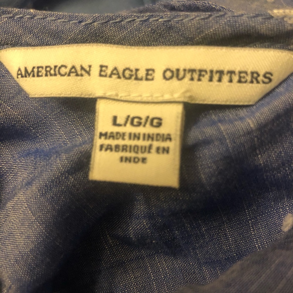 EUC AEO Chambray print Romper Sz L - Picture 10 of 13